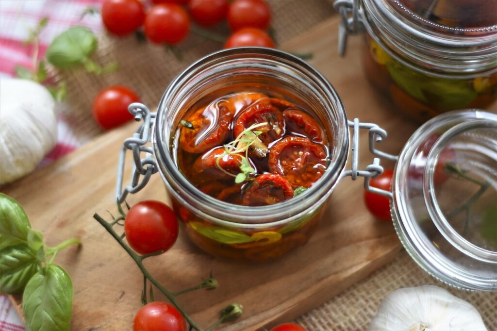tomatoes in herb oil
